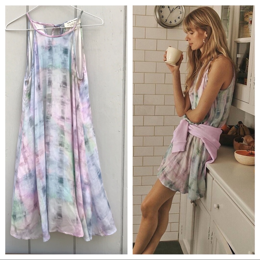 Anthropologie Cloth & Stone Ryan Tie-Dyed Dress